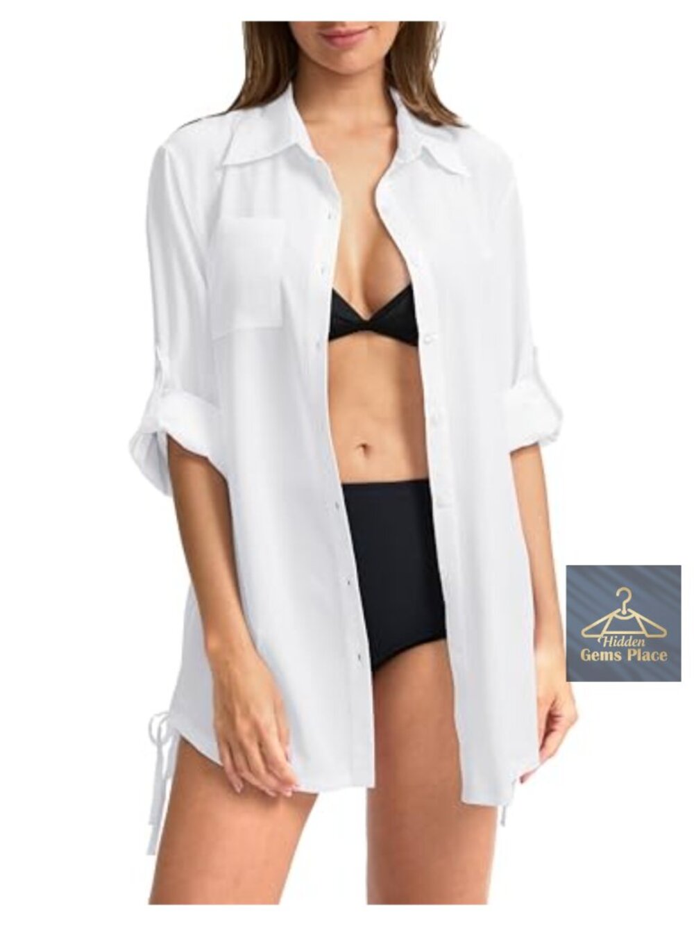 UPF 50+ Long Sleeve Sun Protection Shirt Lightweight Beach Cover Up
